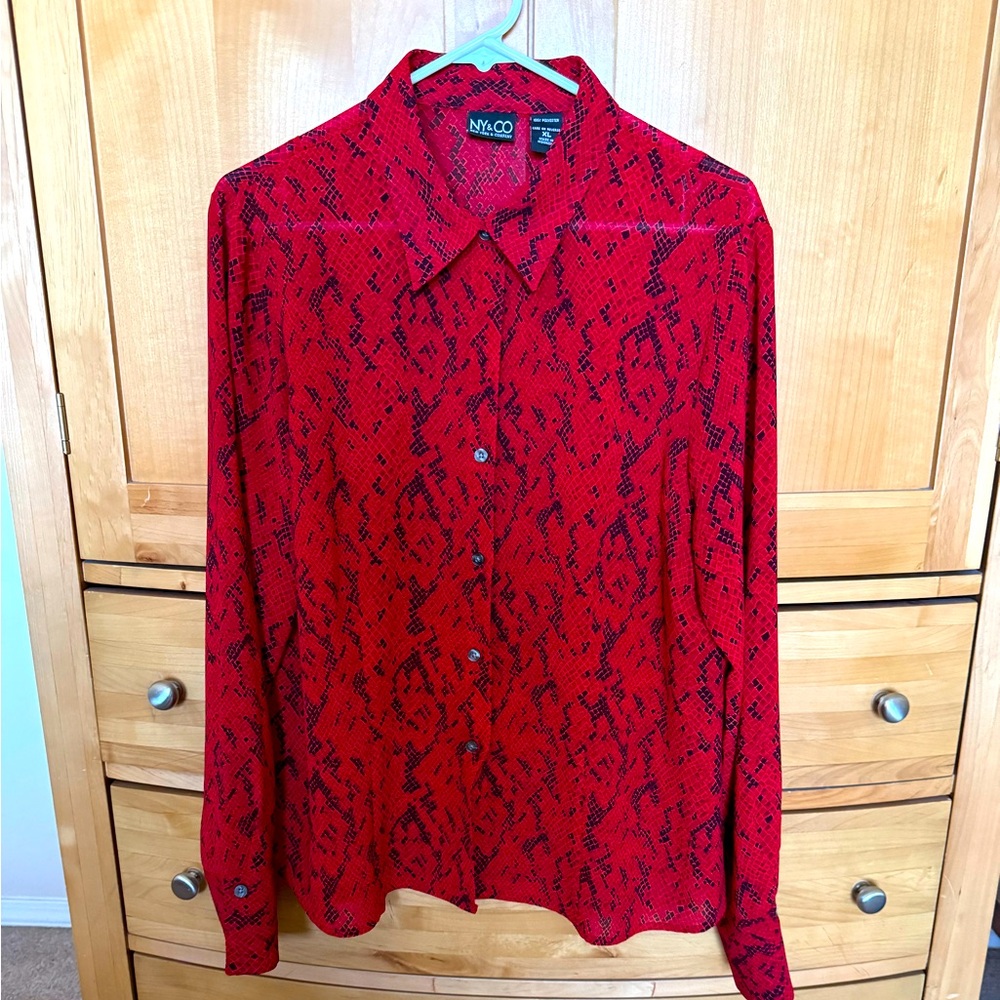 ❤️ Red Snake Blouse XL